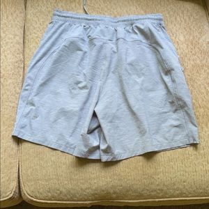 Lulu lemon gray shorts size 6 inch length and size large waist.